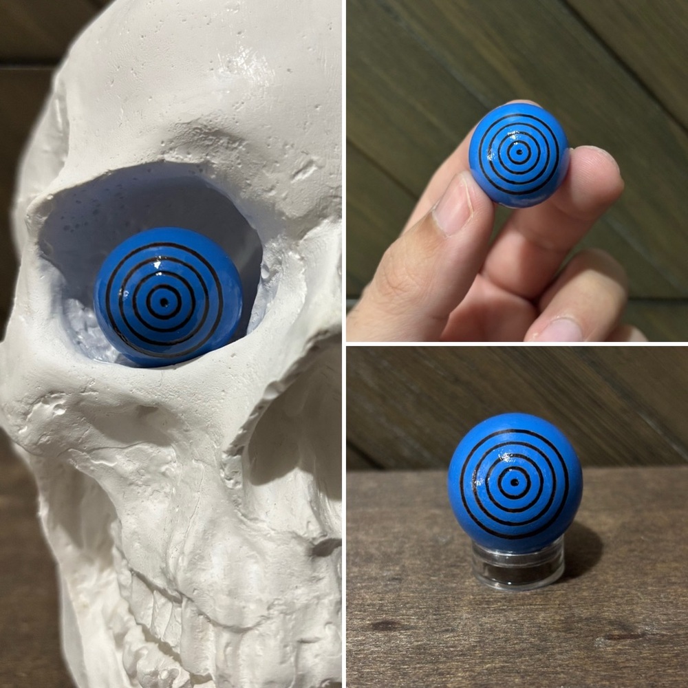 Boruto Blue Rinnegan 1 Inch Wooden Eyeball Human Size